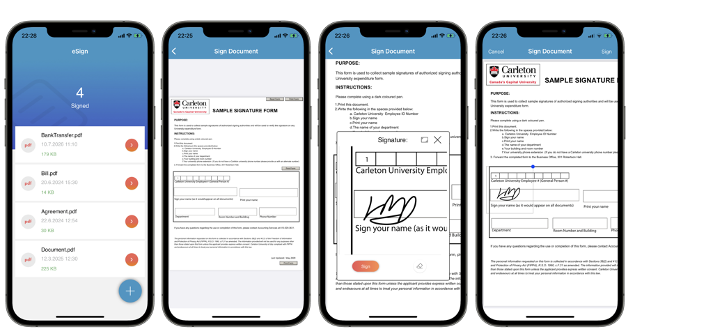 eSign/eSign framework screenshots